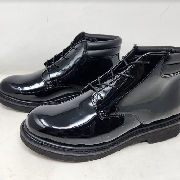 Men\'s 11.5W Rocky professional dress boots gloss black boots 500-8 11.5 Wide main image 11